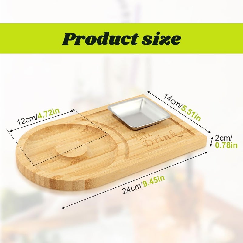 Ranjaner Margarita Salt Rimmer Set, Bamboo Wood Glass Rimmer, Home Bar Party Cocktail Set, Bartender Tool for Cocktails, Sugar and Salt Rimmer for Wide Glasses up to 4.7" - Image 2